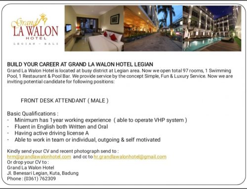 Lowongan Kerja Grand La Walon Hotel Legian
